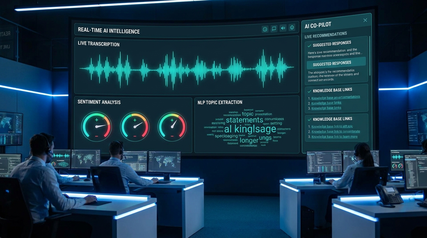 AI call center real-time transcription dashboard