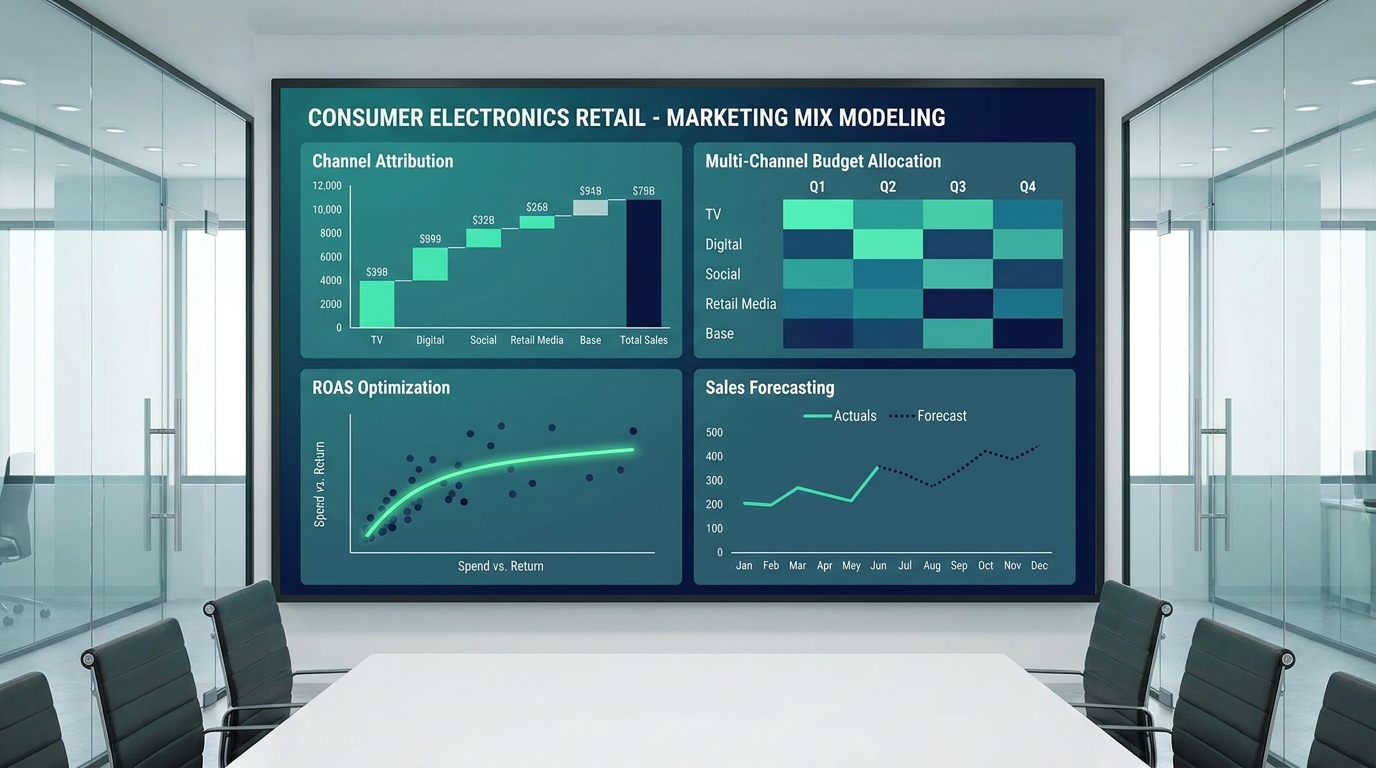 Marketing mix modeling analytics dashboard
