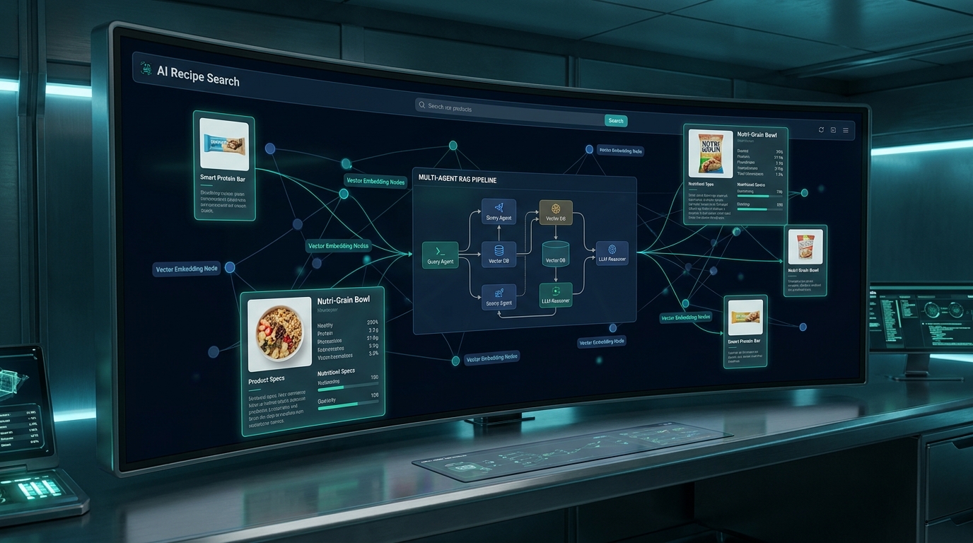 AI recipe search multi-agent system dashboard